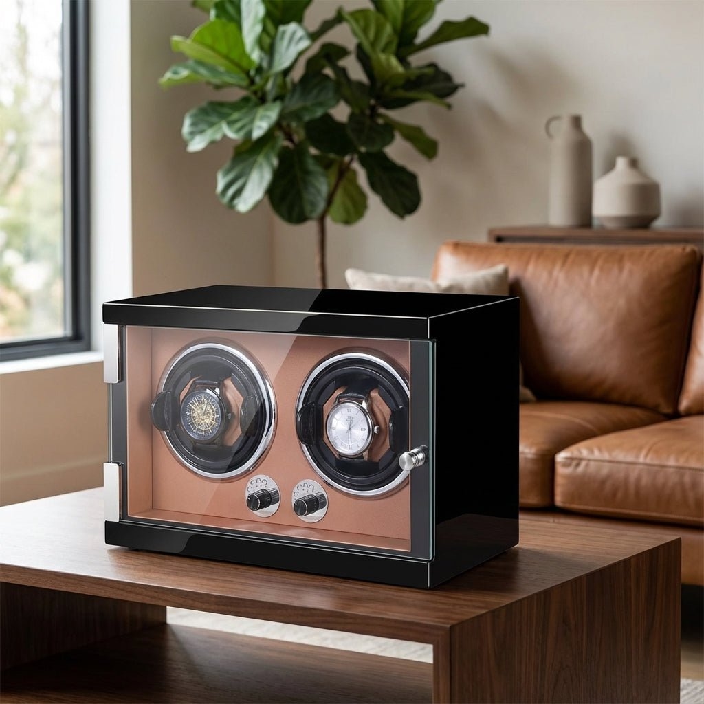 WATCHMATIC Bruno Brown Luxury Watch Winder - 9 Slots 14:200006151Black Brown-9;5:201452367Vertical type D - WatchMatic