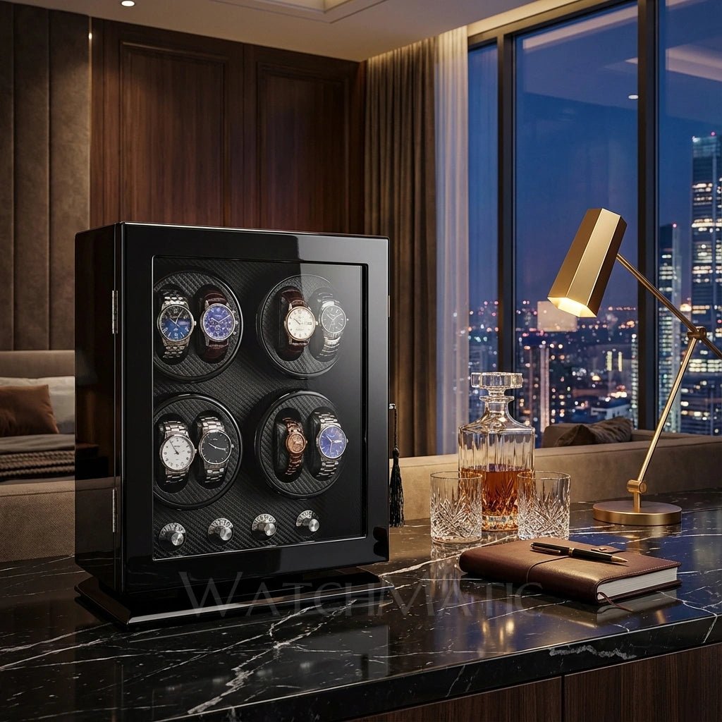 WatchMatic Magnor Watch Winder Black Black Carbon - WatchMatic