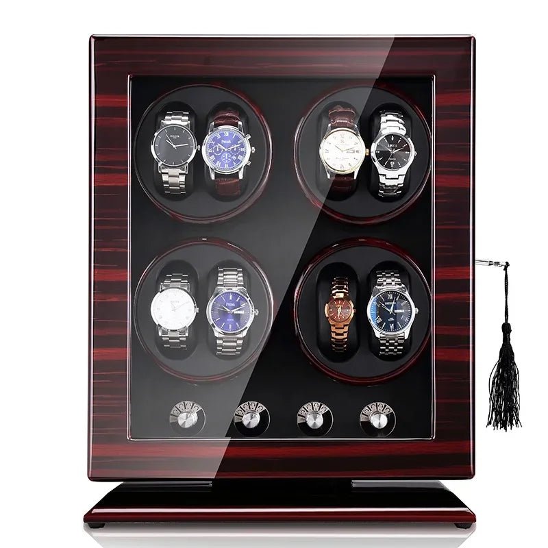 WatchMatic Magnor Watch Winder Ebony Black Leather - WatchMatic